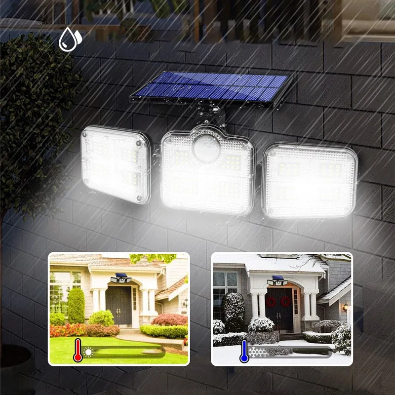 Triple LED Solar Wall Light