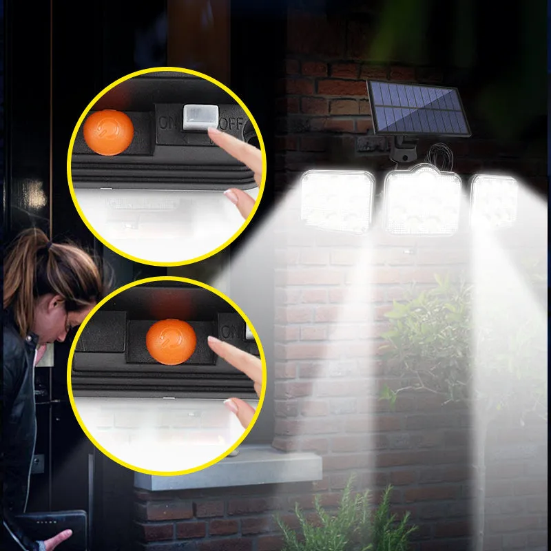 Triple LED Solar Wall Light