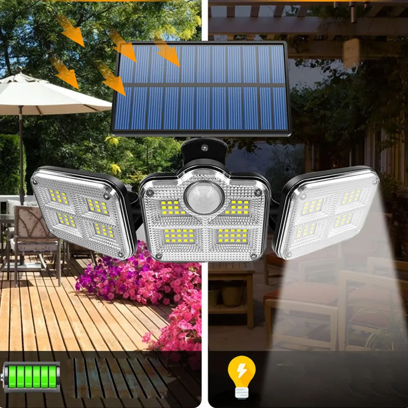 Triple LED Solar Wall Light