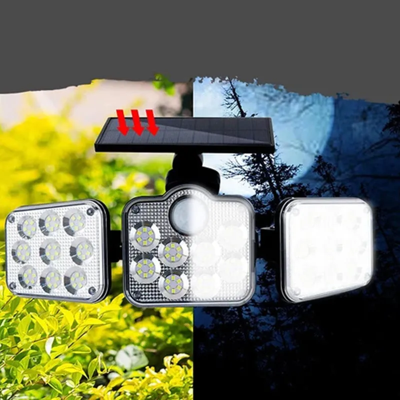 Triple LED Solar Wall Light