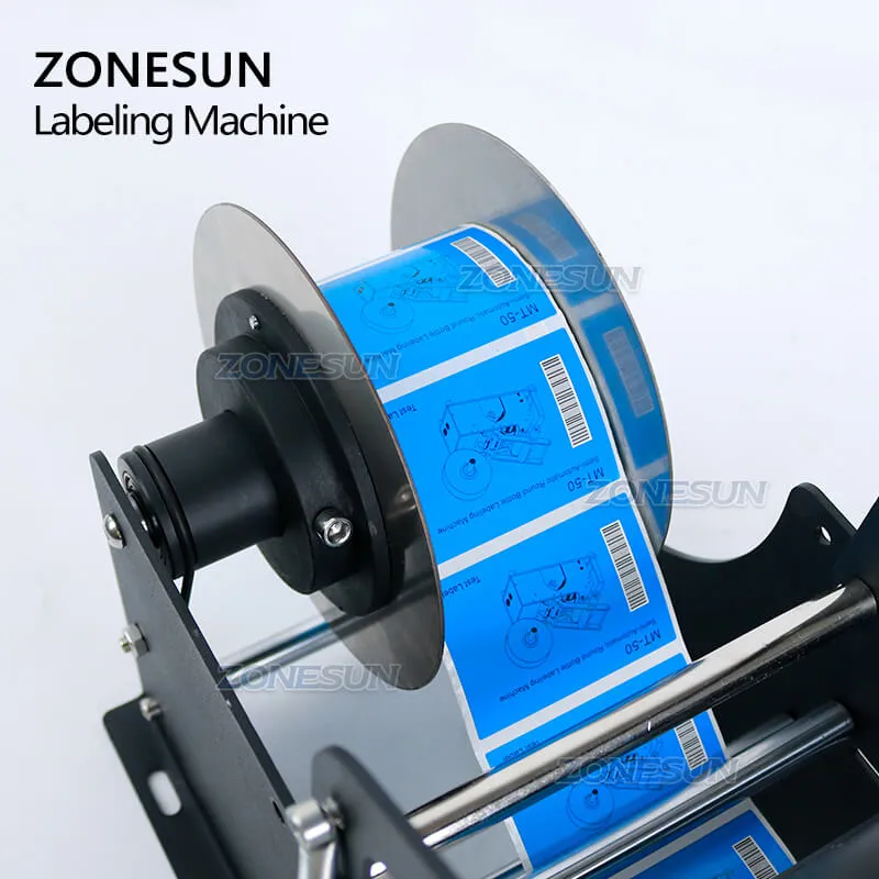 ZS-TB50SM Semi-automatic Glass Jar Labeler Shampoo Juice Plastic Round Bottle Self-adhesive Labeling Machine